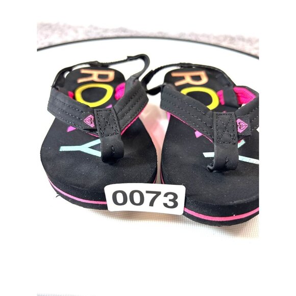 Roxy Toddler Girls Flip Flops Black Multi Size 9 - Picture 7 of 7
